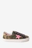 Khaki Green Camo Star Lace-Up Trainers