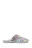 Pavers Ladies Colourful Heart Mule Slippers