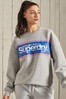 Superdry Grey Core Logo Oversized Crew Sweatshirt