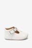 White Leather Leather T-Bar Baby Shoes (0-18mths)
