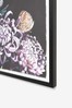 Purple And Black Floral Framed Art