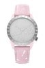 Hype. Baby Pink And Silver  Speckle Script Watch