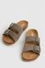 Schuh Grey Trust Nubuck Double Buckle Sandals