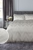 Champagne Jacquard Chic Wave Abstract Duvet Cover and Pillowcase Set