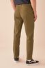 Dark Tan Straight Fit Stretch Chino Trousers