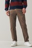 Brown Straight Fit Stretch Chino Trousers