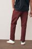 Berry Red Straight Fit Stretch Chino Trousers