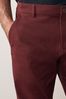 Berry Red Straight Fit Stretch Chino Trousers