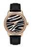 Missguided Black Watch With Zebra Printed Glitter Dial