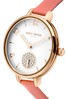 Daisy Dixon Alice Coral Skinny Strap Watch With White Dial