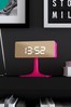 Space Hotel Cinemascape Pink LED Alarm Clock