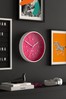 Space Hotel Pink Galaxy X Wall Clock