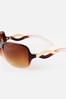 Accessorize Brown Wendy Wave Arm Sunglasses