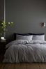 Content by Terence Conran Grey Fulham Jersey Stripe 200 Thread Count Cotton Duvet Cover and Pillowcase Set
