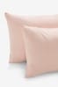 Blush Pink 100% Cotton Supersoft Brushed Duvet Cover and Pillowcase Set