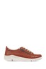 Pavers Brown Ladies Leather Lace-Up Trainers