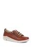 Pavers Brown Ladies Leather Lace-Up Trainers