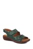 Pavers Ladies Green Dual Fitting Leather Sandals