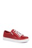 Pavers Red Ladies Leather Lace-Up Trainers