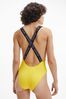 Calvin Klein Yellow Scoop Back One Piece Swimsuit