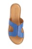 Bellissimo Ladies Blue Leather Mule Sandals