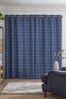 Blue Windowpane Check Eyelet Lined Curtains