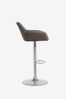 Monza faux Leather Dark Grey Chrome Leg Hamilton Adjustable Height Arm Kitchen Bar Stool