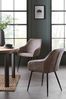 Set of 2 Monza Faux Leather Light Grey Hamilton Arm Dining Chairs