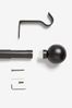 Black Extendable Ball 28mm Eyelet Curtain Pole Kit
