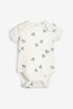 White Mini Veg Print 5 Pack Short Sleeve Baby Bodysuits (0mths-3yrs)