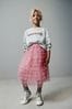 Soft Pink Tiered Tulle Mesh Midi Skirt (3-16yrs)