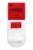 HUGO White Patch Rib Socks 2 Pack