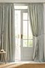 Sage Green Pussy Willow Blackout Eyelet Curtains