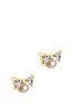 Pure Luxuries London Bijou Gold Plated Silver And Freshwater Pearl Bow Earrings