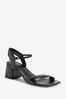 Black Jimmy/Wide Fit Forever Comfort® Simple Block Heel Sandals