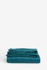 Teal Blue Sateen Quilted Bedspread