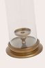 Brass Glass And Brass Cylinder Hurricane Lamp