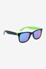 Lime Green/ Black gradient rectangle-frame sunglasses Nero