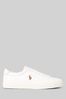 Polo Ralph Lauren White Longwood Leather Logo Trainers