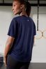 Navy Blue JuzsportsShops Active Sports Short Sleeve V-Neck Top