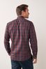 Red/Navy Check Regular Fit Single Cuff Easy Iron Button Down Oxford Shirt