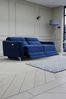 Matte Velvet Navy Blue Elijah Sofa Power Recliner