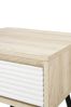 "Banbury Designs 18"" Fluted 1 Drawer Side Table  Solid White/Birch"