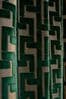 Green Collection Luxe Fretwork Velvet Eyelet Lined Curtains