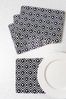 Beau And Elliot Set of 4 Monochrome Monochrome Tile Placemats