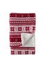 Gallery Home Red Christmas Scandinavian Red Print Sherpa Throw