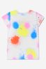 Girls French Terry Spray Paint Dress in White