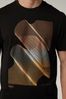 Black/Bronze Lines Print T-Shirts