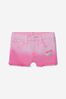 Girls Pink Cotton Dip Dye Heart Appliqué Shorts
