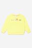 Girls Cotton Logo Sweatshirt in Yellow